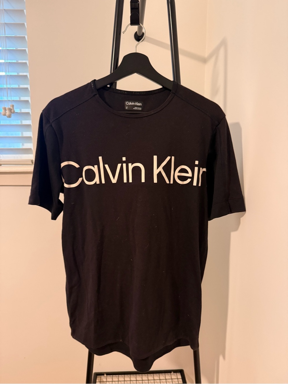 Calvin Klein Black Short-Sleeve Tee with White Logo